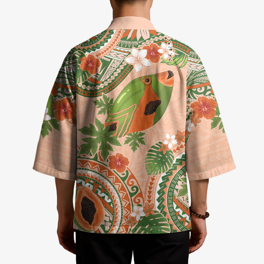 Hawaii Papaya Kimono Cute Cosplay Humuhumu Fish Plumeria Waves