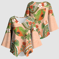Hawaii Papaya Kimono Sleeve Blouse Cute Cosplay Humuhumu Fish Plumeria Waves