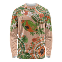 Hawaii Papaya Long Sleeve Shirt Cute Cosplay Humuhumu Fish Plumeria Waves