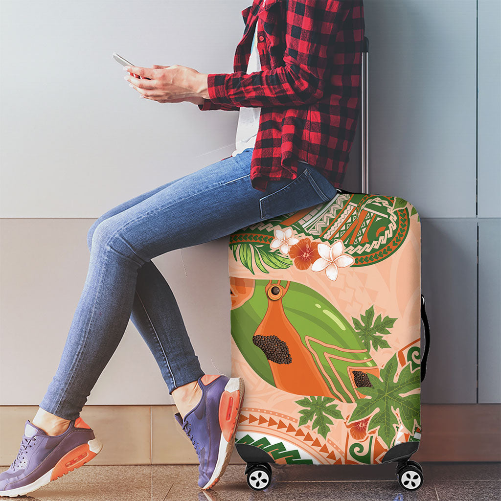 Hawaii Papaya Luggage Cover Cute Cosplay Humuhumu Fish Plumeria Waves