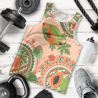 Hawaii Papaya Men Tank Top Cute Cosplay Humuhumu Fish Plumeria Waves