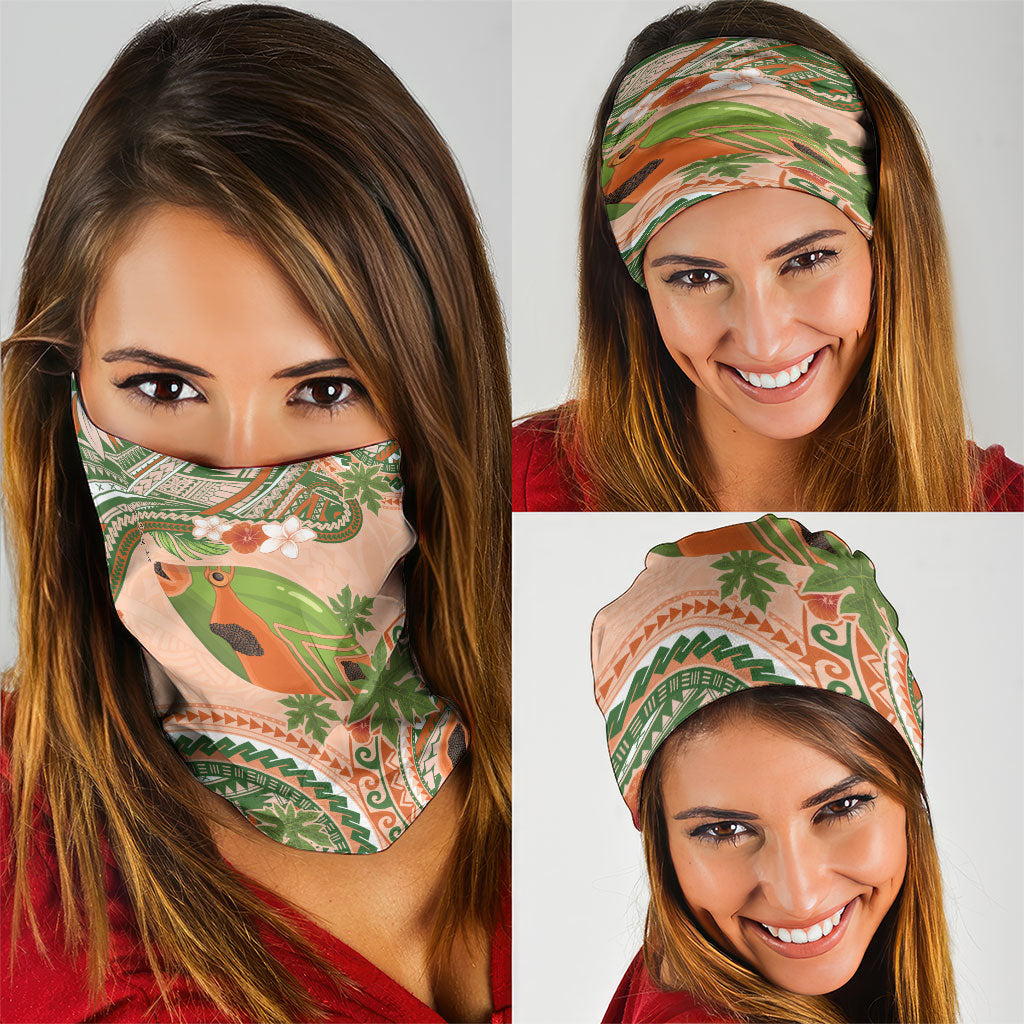 Hawaii Papaya Neck Gaiter Cute Cosplay Humuhumu Fish Plumeria Waves