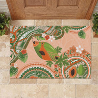 Hawaii Papaya Rubber Doormat Cute Cosplay Humuhumu Fish Plumeria Waves