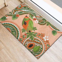 Hawaii Papaya Rubber Doormat Cute Cosplay Humuhumu Fish Plumeria Waves