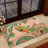 Hawaii Papaya Rubber Doormat Cute Cosplay Humuhumu Fish Plumeria Waves