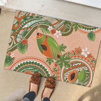 Hawaii Papaya Rubber Doormat Cute Cosplay Humuhumu Fish Plumeria Waves
