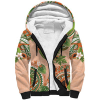 Hawaii Papaya Sherpa Hoodie Cute Cosplay Humuhumu Fish Plumeria Waves