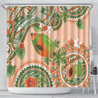 Hawaii Papaya Shower Curtain Cute Cosplay Humuhumu Fish Plumeria Waves