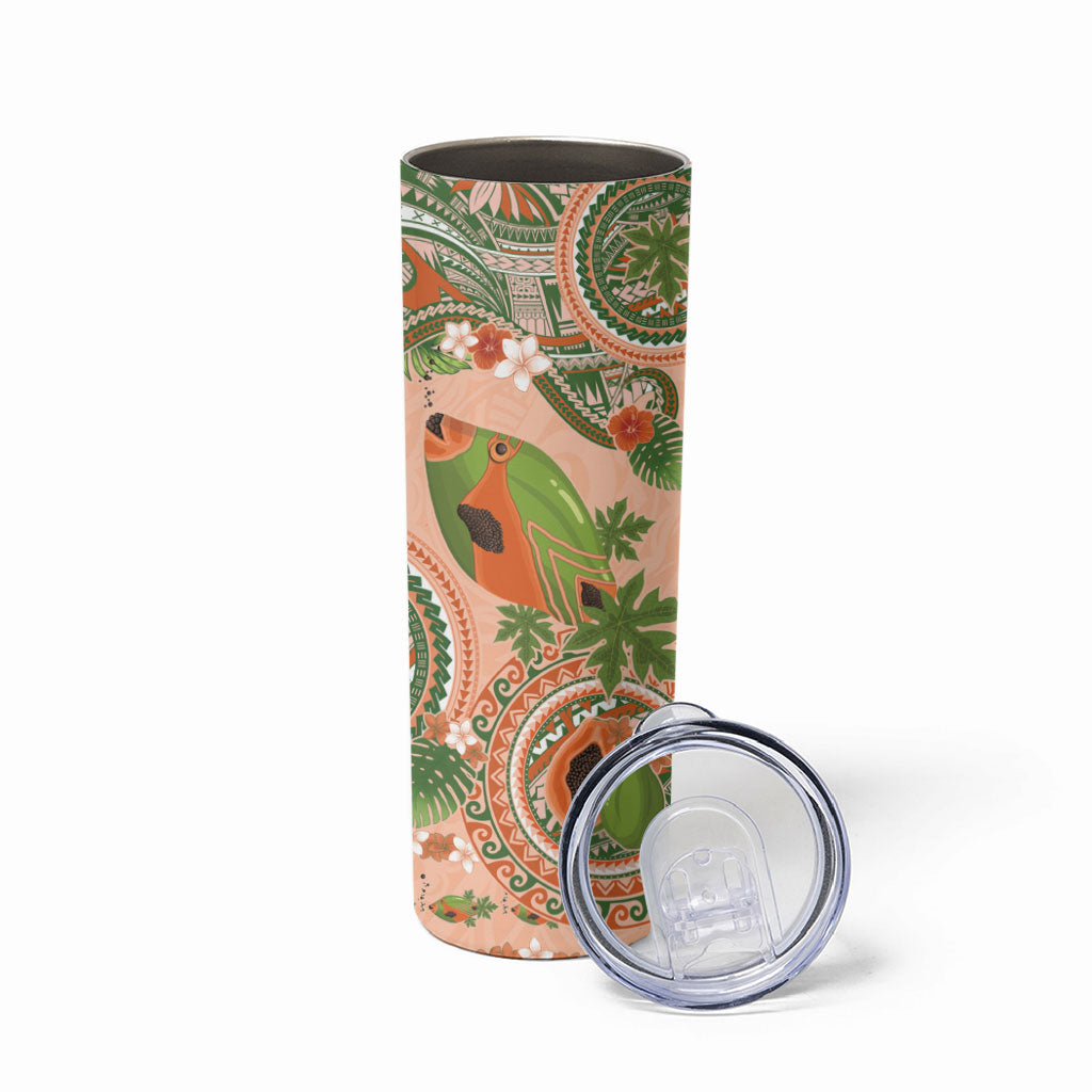 Hawaii Papaya Skinny Tumbler Cute Cosplay Humuhumu Fish Plumeria Waves