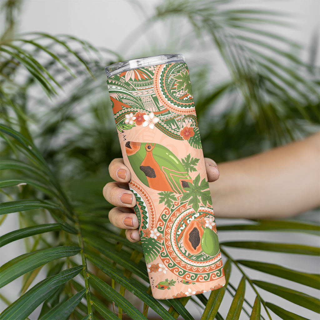 Hawaii Papaya Skinny Tumbler Cute Cosplay Humuhumu Fish Plumeria Waves