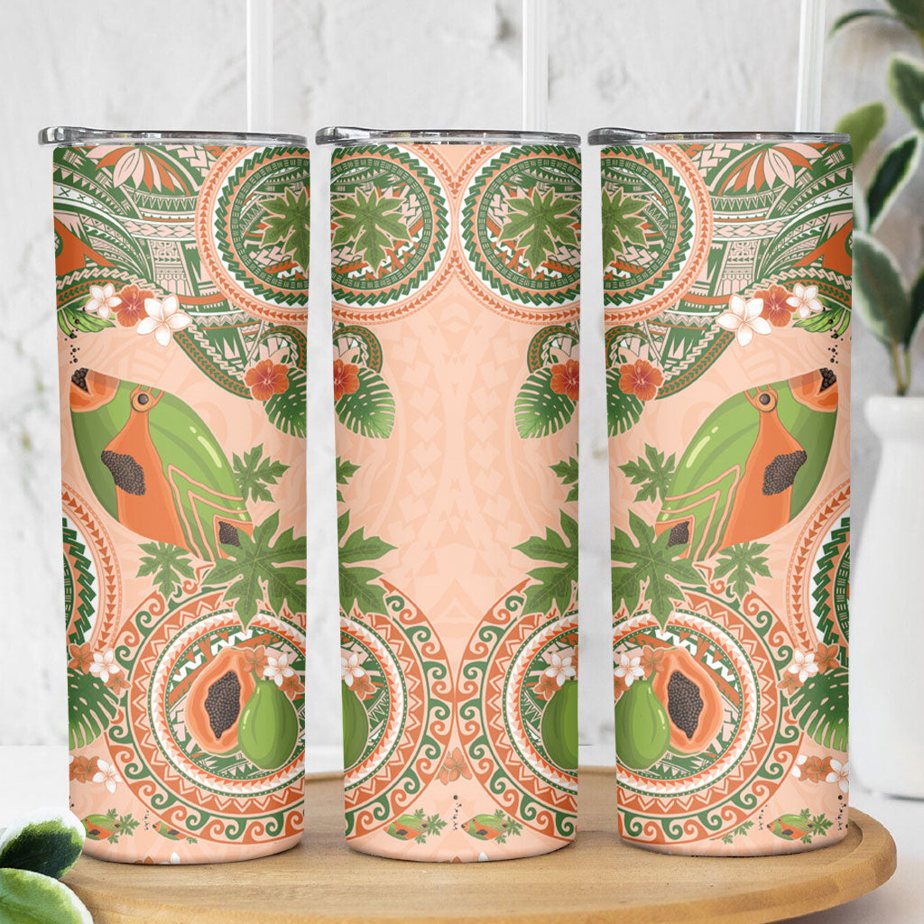 Hawaii Papaya Skinny Tumbler Cute Cosplay Humuhumu Fish Plumeria Waves