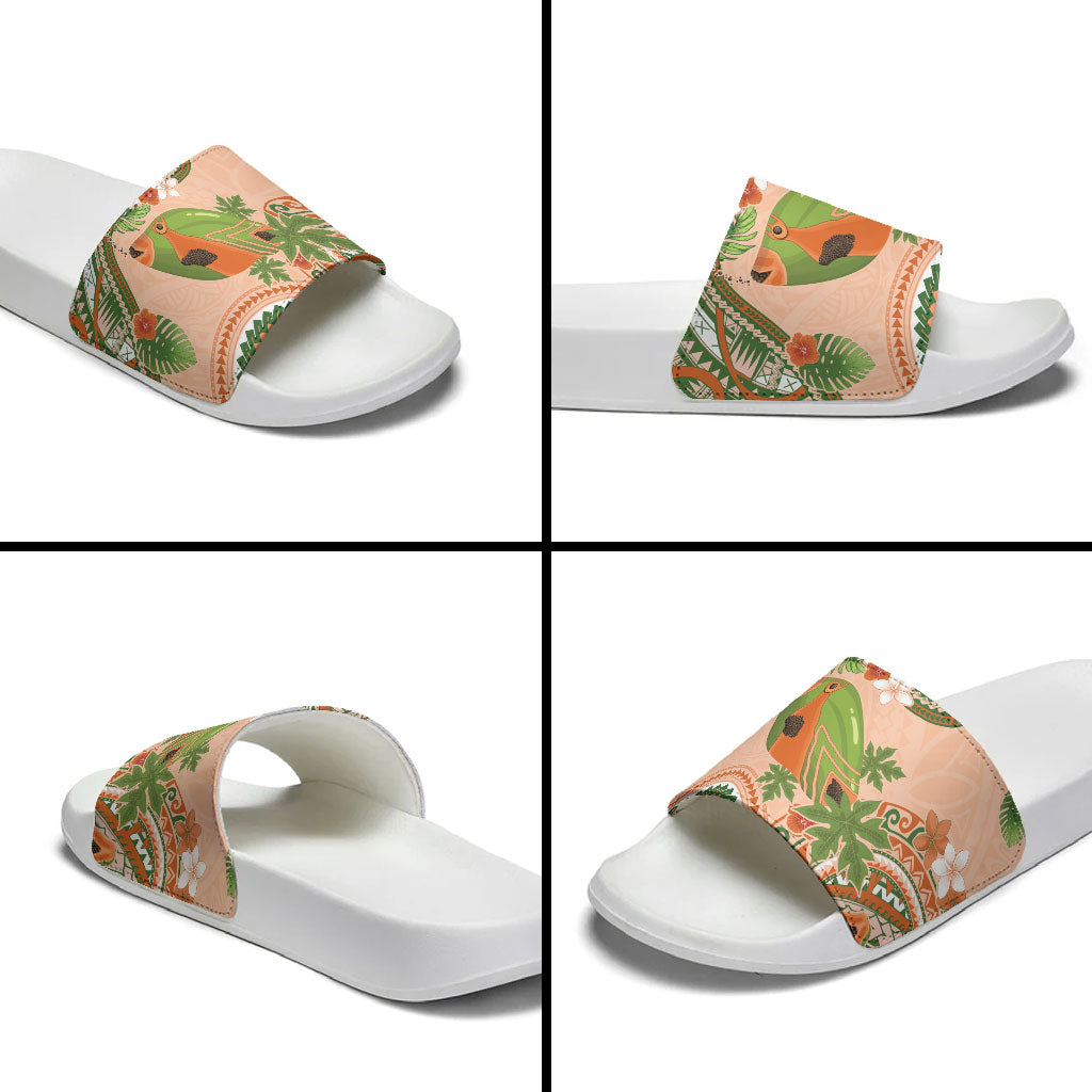 Hawaii Papaya Slide Sandals Cute Cosplay Humuhumu Fish Plumeria Waves