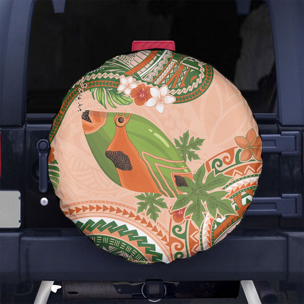 Hawaii Papaya Spare Tire Cover Cute Cosplay Humuhumu Fish Plumeria Waves