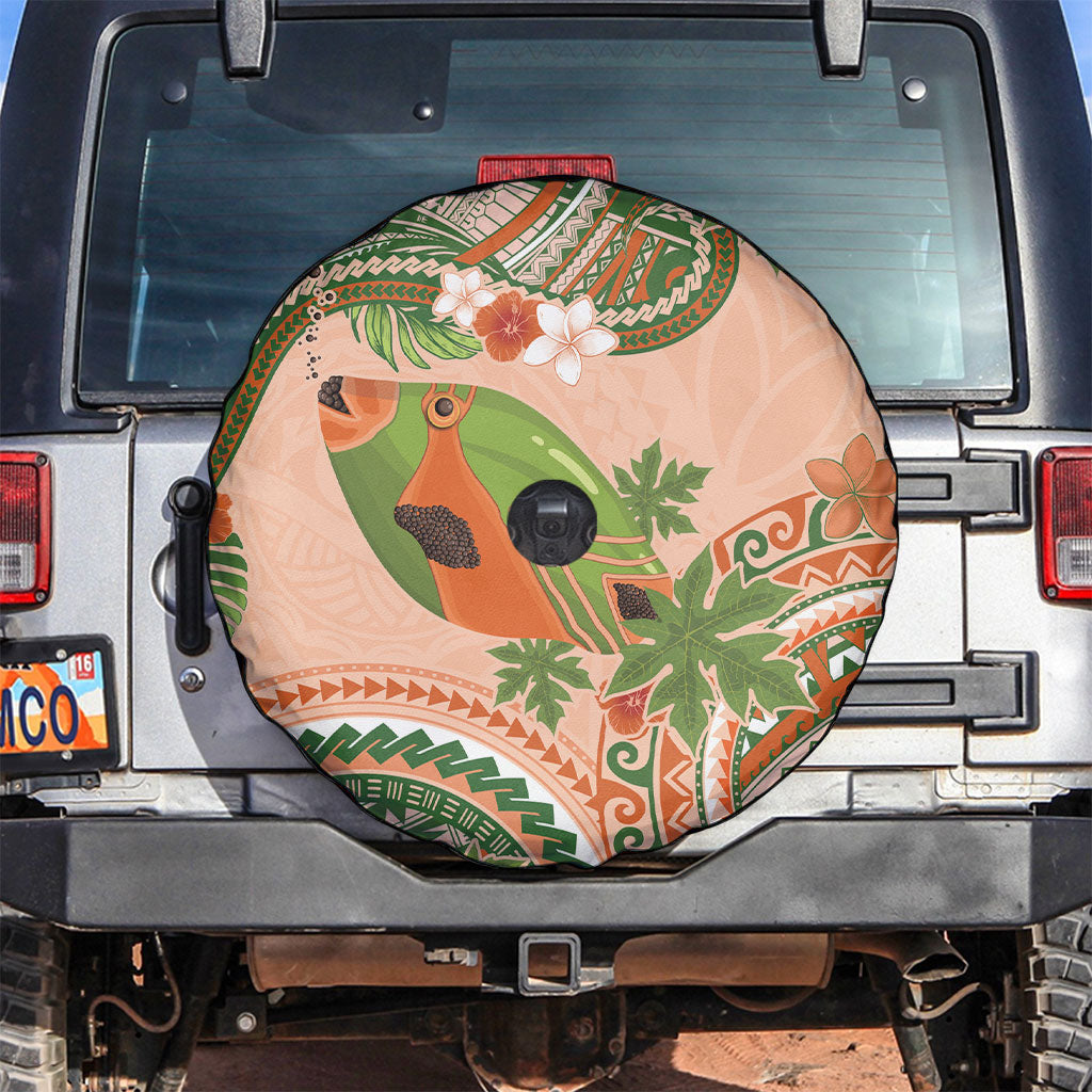 Hawaii Papaya Spare Tire Cover Cute Cosplay Humuhumu Fish Plumeria Waves