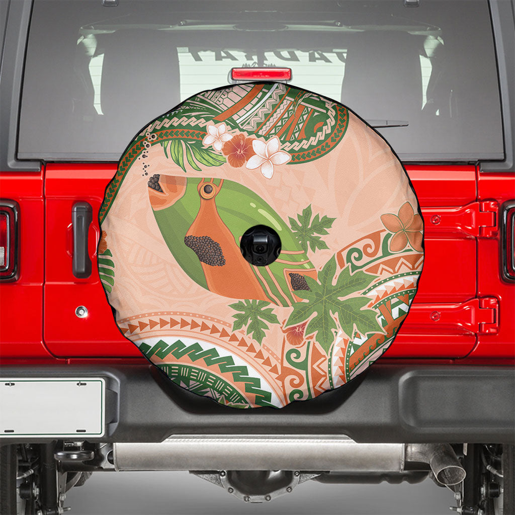 Hawaii Papaya Spare Tire Cover Cute Cosplay Humuhumu Fish Plumeria Waves