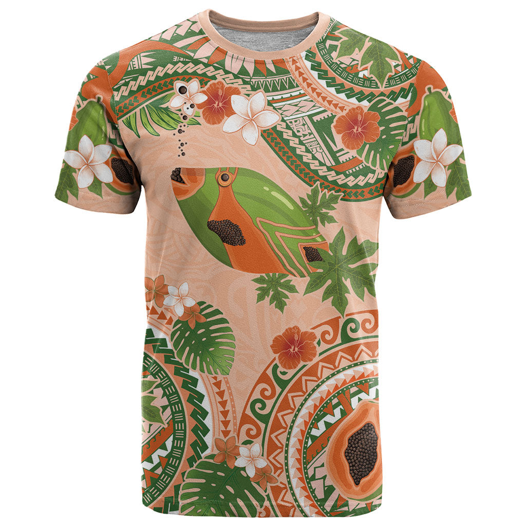 Hawaii Papaya T Shirt Cute Cosplay Humuhumu Fish Plumeria Waves