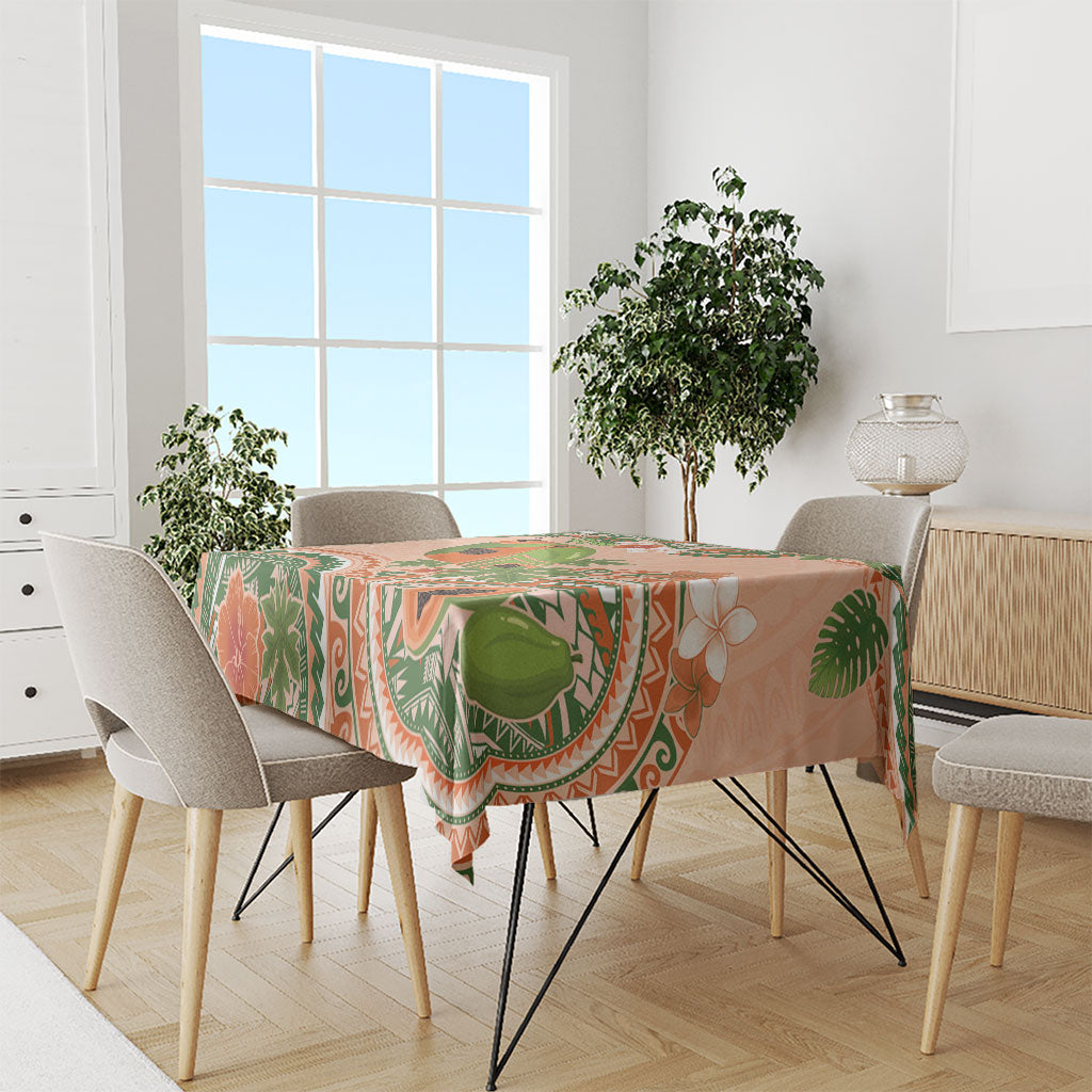 Hawaii Papaya Tablecloth Cute Cosplay Humuhumu Fish Plumeria Waves