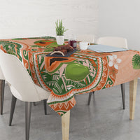Hawaii Papaya Tablecloth Cute Cosplay Humuhumu Fish Plumeria Waves