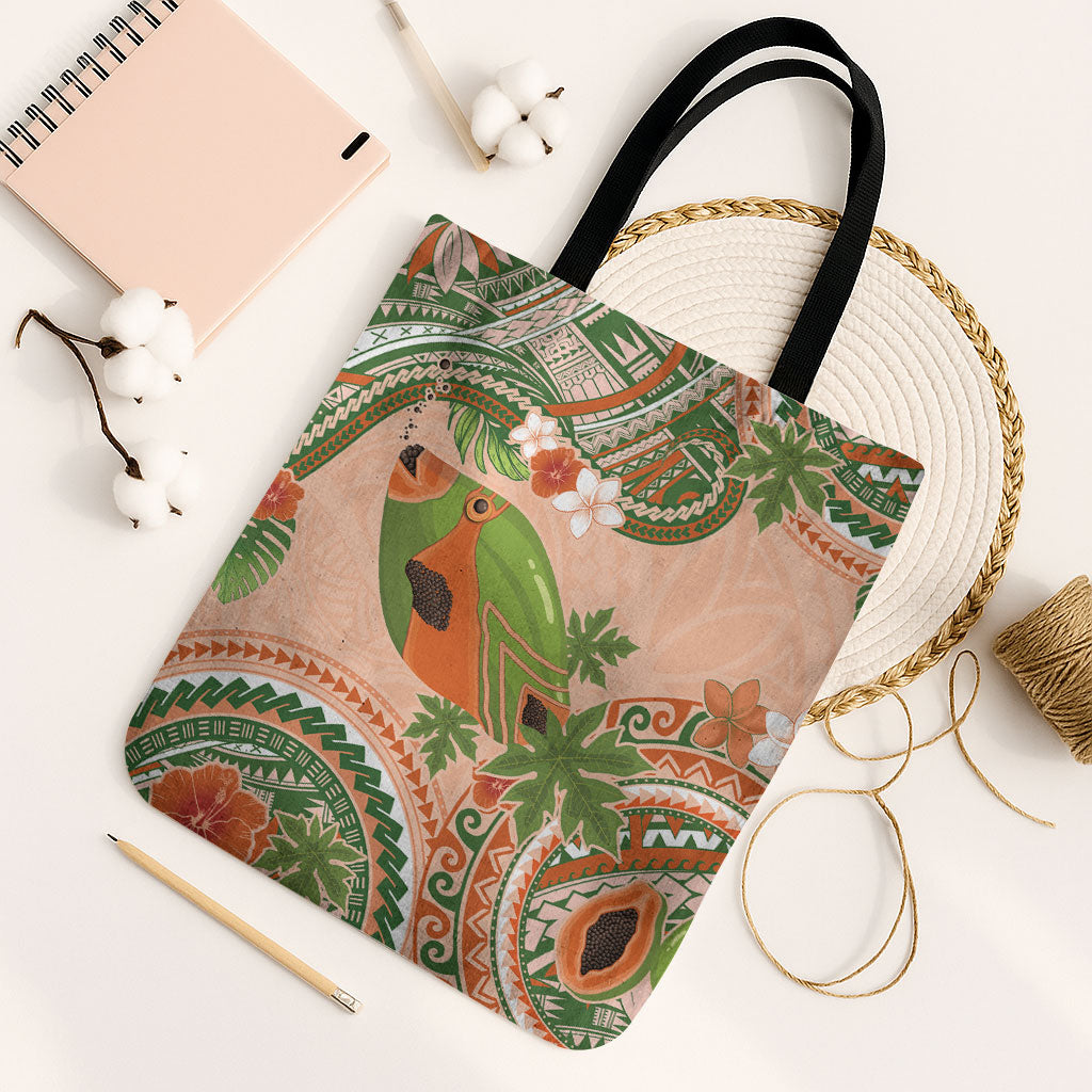 Hawaii Papaya Tote Bag Cute Cosplay Humuhumu Fish Plumeria Waves