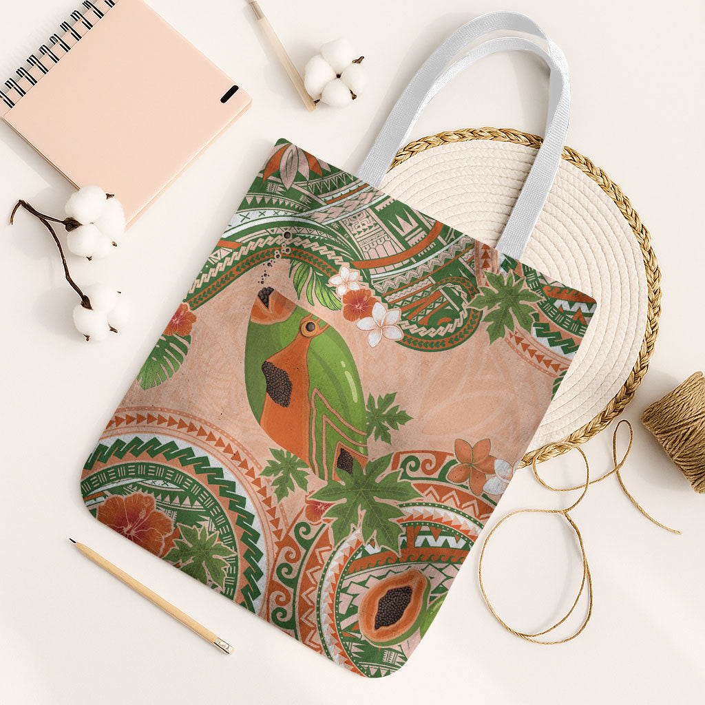 Hawaii Papaya Tote Bag Cute Cosplay Humuhumu Fish Plumeria Waves