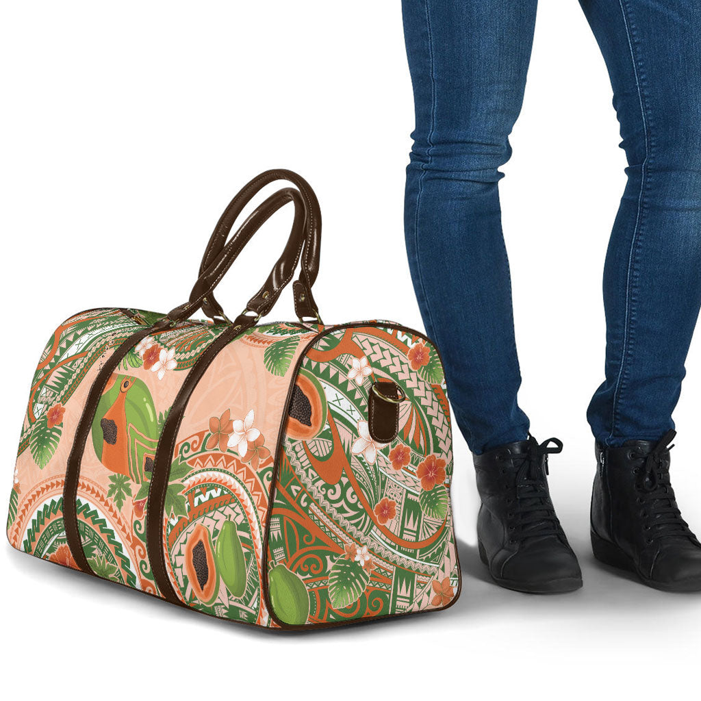 Hawaii Papaya Travel Bag Cute Cosplay Humuhumu Fish Plumeria Waves