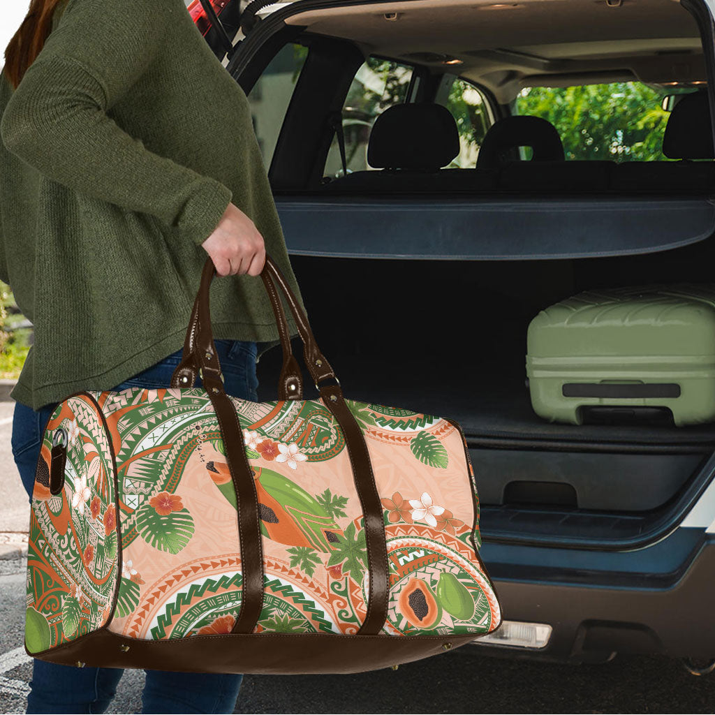 Hawaii Papaya Travel Bag Cute Cosplay Humuhumu Fish Plumeria Waves