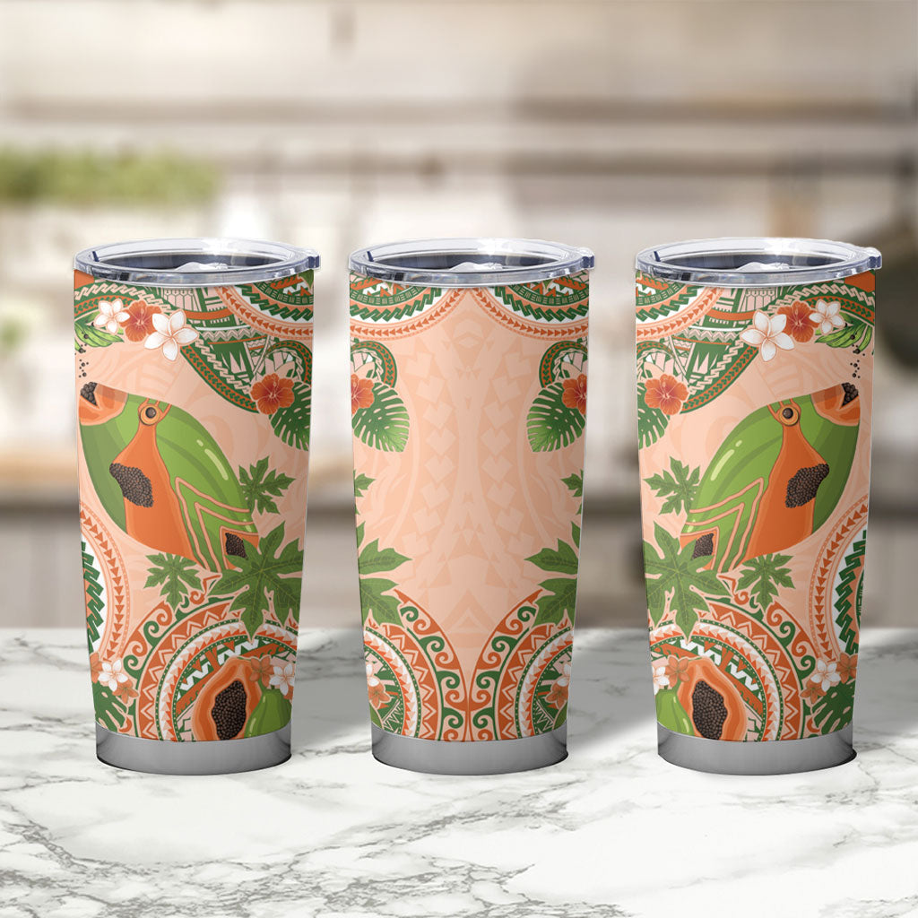 Hawaii Papaya Tumbler Cup Cute Cosplay Humuhumu Fish Plumeria Waves