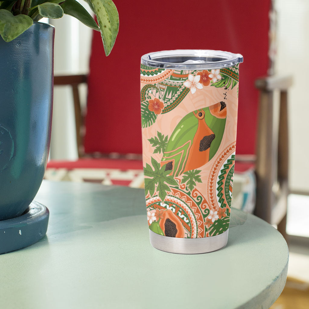 Hawaii Papaya Tumbler Cup Cute Cosplay Humuhumu Fish Plumeria Waves