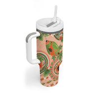 Hawaii Papaya Tumbler With Handle Cute Cosplay Humuhumu Fish Plumeria Waves