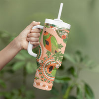 Hawaii Papaya Tumbler With Handle Cute Cosplay Humuhumu Fish Plumeria Waves