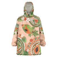 Hawaii Papaya Wearable Blanket Hoodie Cute Cosplay Humuhumu Fish Plumeria Waves