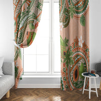 Hawaii Papaya Window Curtain Cute Cosplay Humuhumu Fish Plumeria Waves