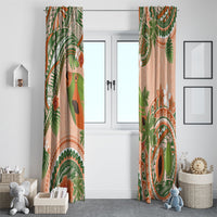 Hawaii Papaya Window Curtain Cute Cosplay Humuhumu Fish Plumeria Waves
