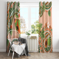 Hawaii Papaya Window Curtain Cute Cosplay Humuhumu Fish Plumeria Waves