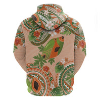 Hawaii Papaya Zip Hoodie Cute Cosplay Humuhumu Fish Plumeria Waves
