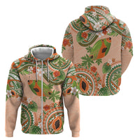 Hawaii Papaya Zip Hoodie Cute Cosplay Humuhumu Fish Plumeria Waves
