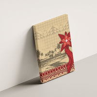 Tonga Language Week Canvas Wall Art Tribal Cross Ngatu Floral Pattern