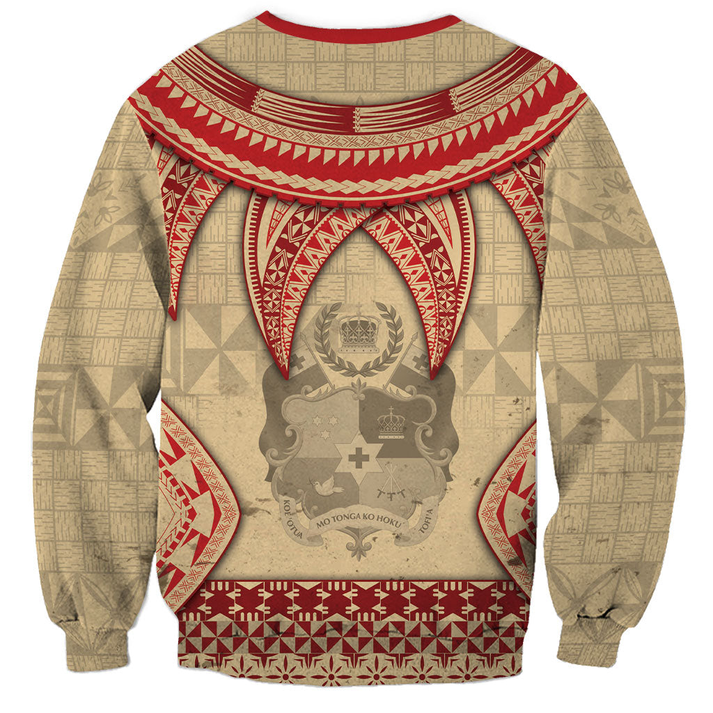 Tonga Language Week Sweatshirt Tribal Cross Ngatu Floral Pattern