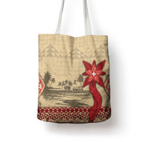 Tonga Language Week Tote Bag Tribal Cross Ngatu Floral Pattern