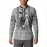 Mabuhay Philippines Festival Button Sweatshirt Philippine Eagle Sun Three Stars Barong Pattern