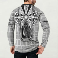 Mabuhay Philippines Festival Button Sweatshirt Philippine Eagle Sun Three Stars Barong Pattern