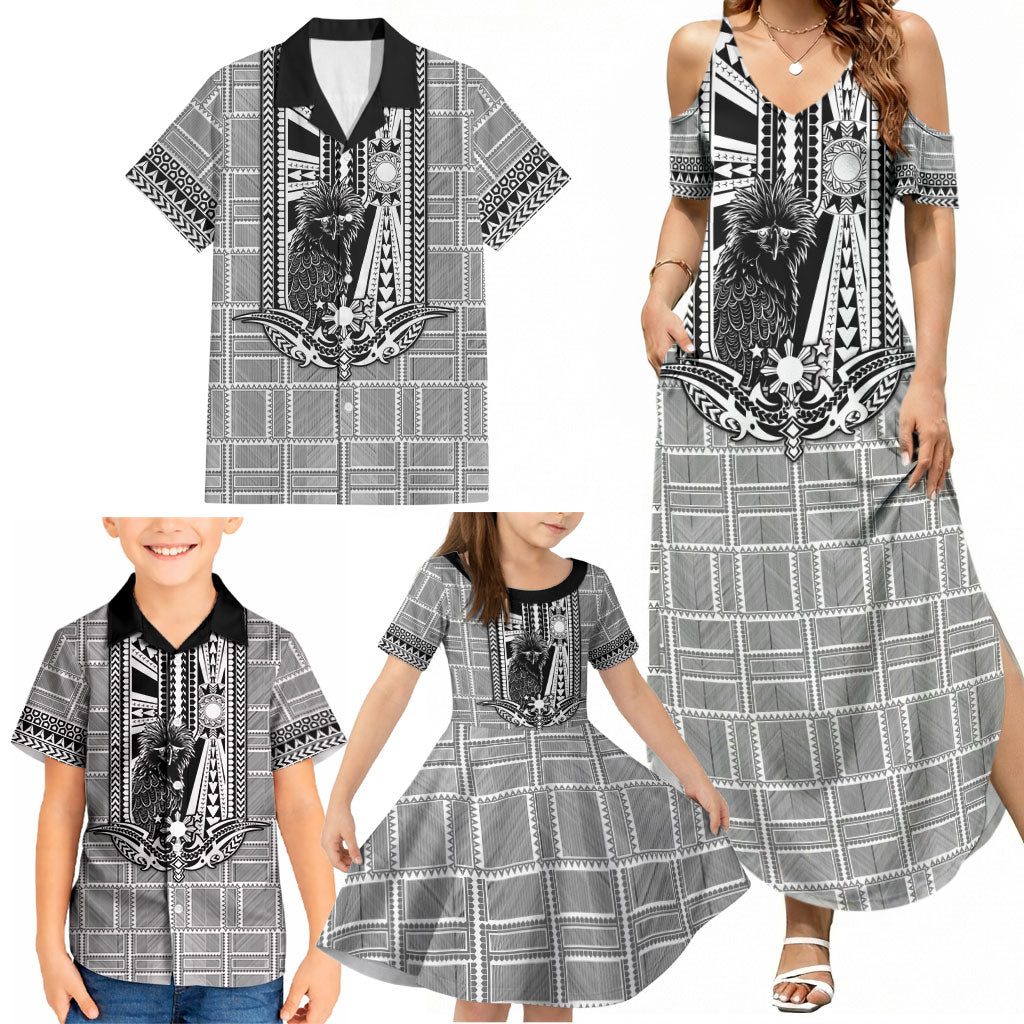 Mabuhay Philippines Festival Family Matching Summer Maxi Dress and Hawaiian Shirt Philippine Eagle Sun Three Stars Barong Pattern DT05 - Polynesian Pride