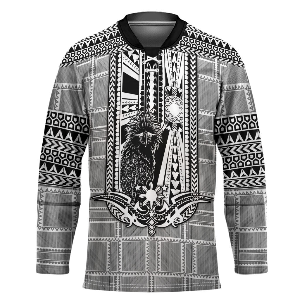 Mabuhay Philippines Festival Hockey Jersey Philippine Eagle Sun Three Stars Barong Pattern