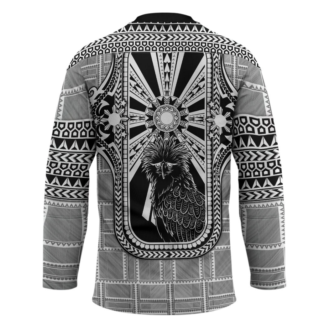 Mabuhay Philippines Festival Hockey Jersey Philippine Eagle Sun Three Stars Barong Pattern