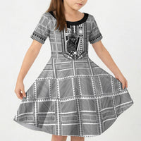 Mabuhay Philippines Festival Kid Short Sleeve Dress Philippine Eagle Sun Three Stars Barong Pattern