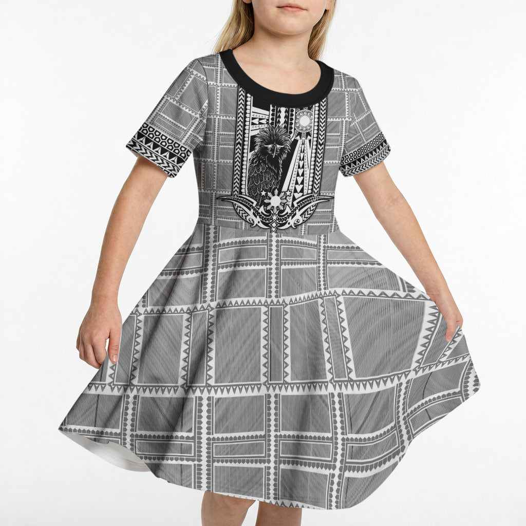 Mabuhay Philippines Festival Kid Short Sleeve Dress Philippine Eagle Sun Three Stars Barong Pattern