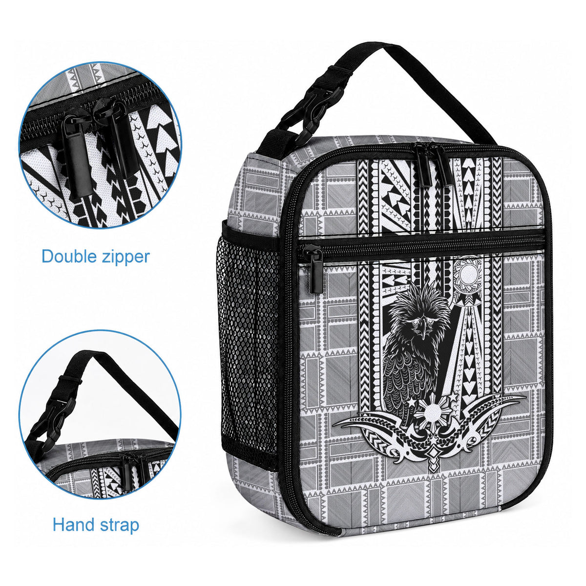 Mabuhay Philippines Festival Lunch Bag Philippine Eagle Sun Three Stars Barong Pattern