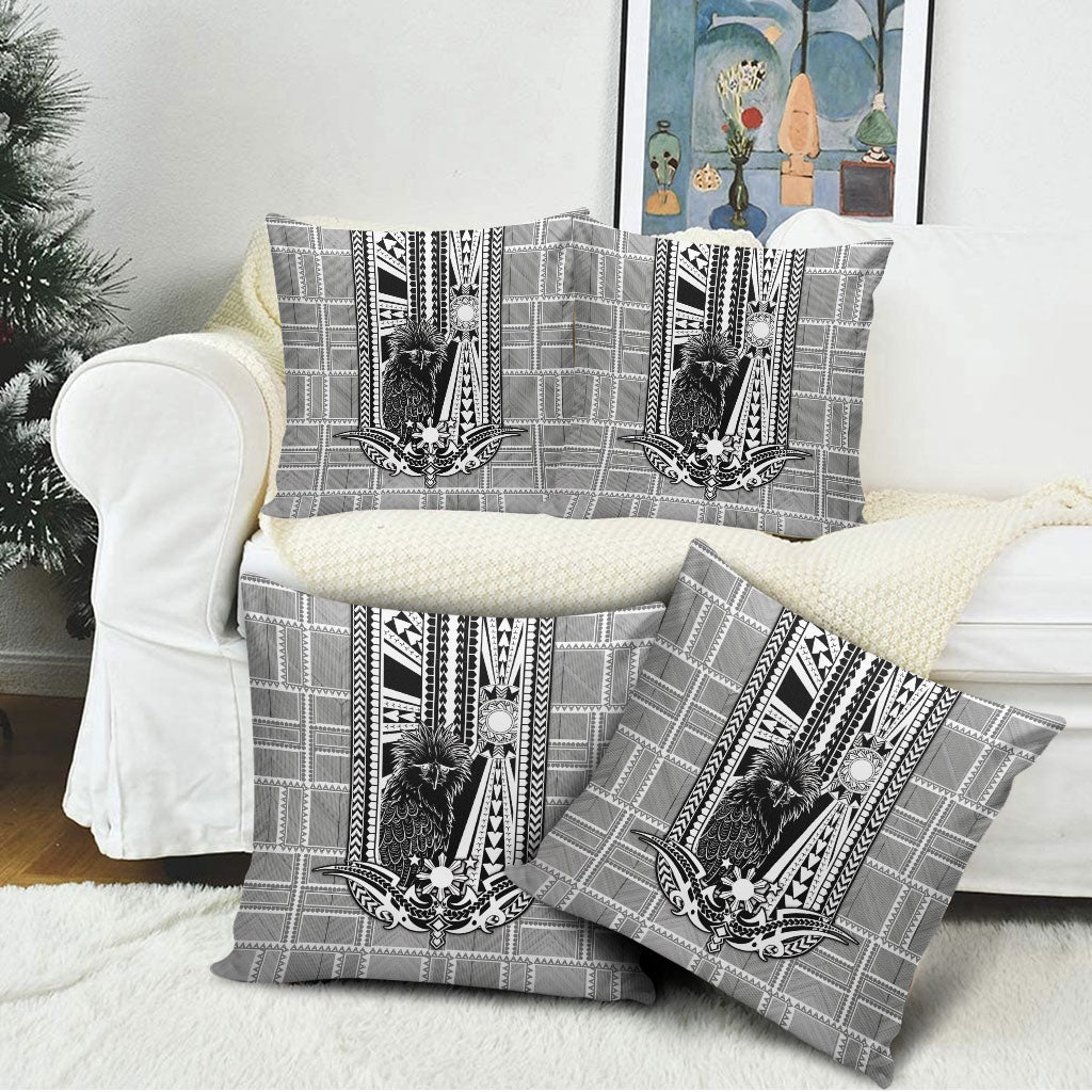 Mabuhay Philippines Festival Pillow Cover Philippine Eagle Sun Three Stars Barong Pattern
