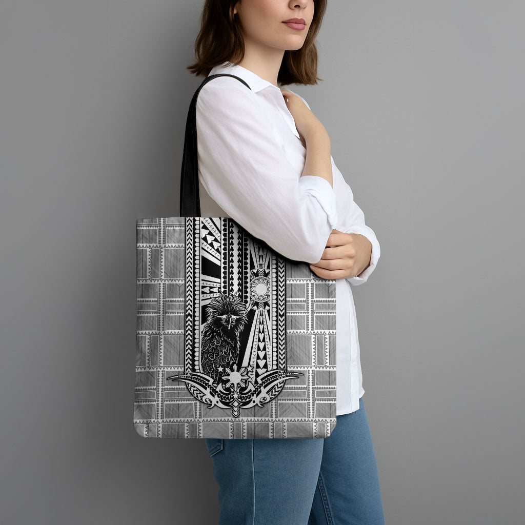 Mabuhay Philippines Festival Tote Bag Philippine Eagle Sun Three Stars Barong Pattern