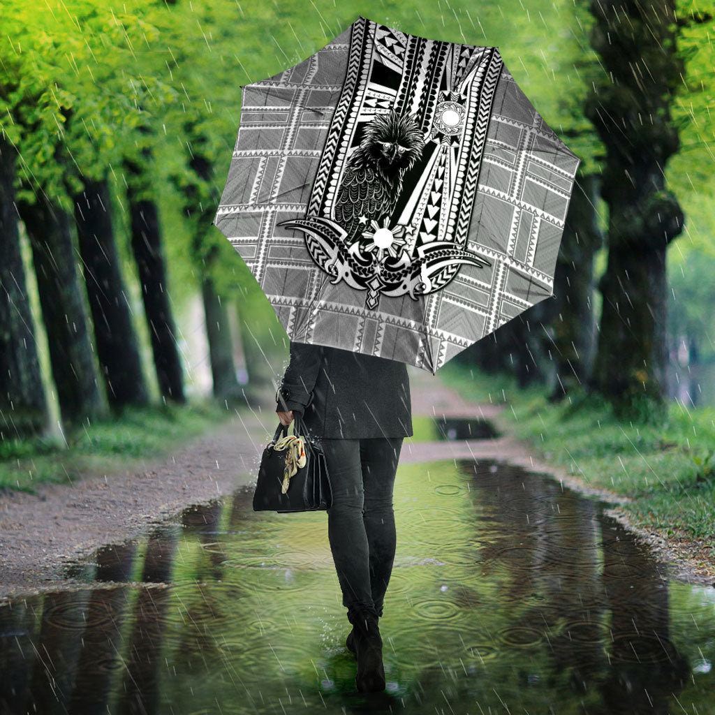 Mabuhay Philippines Festival Umbrella Philippine Eagle Sun Three Stars Barong Pattern